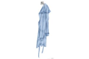 Single Robe Hook 4610 showing artists impression of a robe