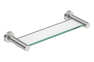 Glass Shelf 330mm 4625 - Brushed Stainless Steel - Bathroom Butler bathroom accessories