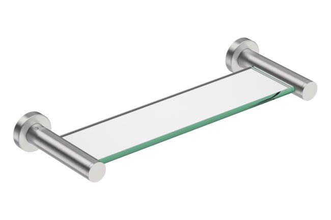 Glass Shelf 330mm 4625 - Brushed Stainless Steel - Bathroom Butler bathroom accessories