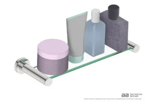 Glass Shelf 330mm 4625 showing artists impression of bathroom products