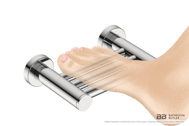 Shower Foot Rest 4629 showing artists impression with foot