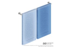 Single Towel Bar 800mm/32inch 4675 with artists impression of two single folded bath towels - Bathroom Butler