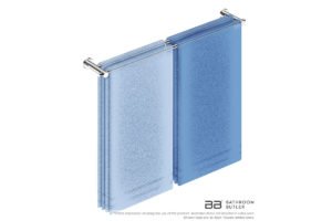 Single Towel Bar 800mm 4885 with artists impression of four single folded bath towels - Bathroom Butler