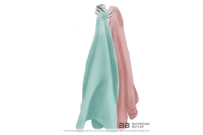 Double Robe Hook 8211 showing artists impression of two bath towels