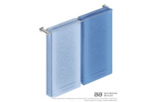 Double Towel Bar 800mm 8285 with artists impression of four single folded bath towels - Bathroom Butler