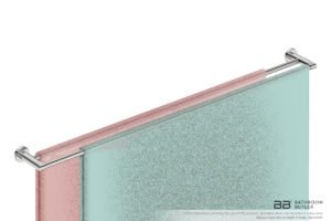 Double Towel Bar 1100mm 8288 with artists impression of two full width bath towels - Bathroom Butler