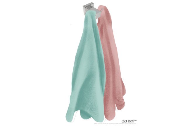 Double Robe Hook 8511 showing artists impression of two bath towels