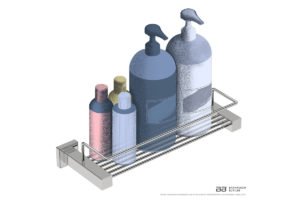 Shower Rack 8520 showing artists impression of shampoo bottles