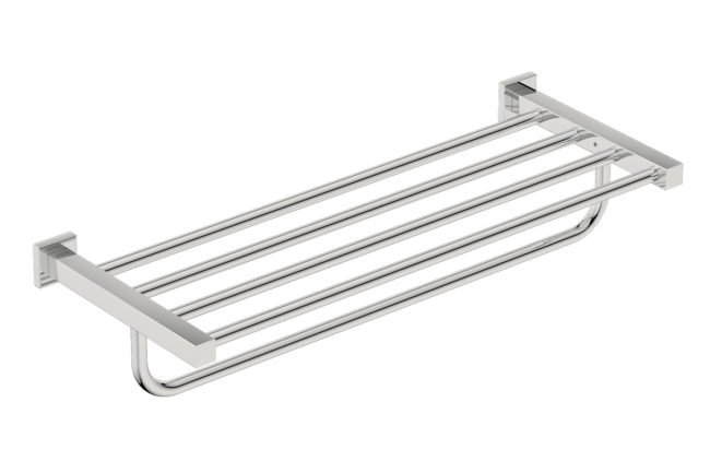 Towel Shelf with Hang Bar 650mm /25inch 8593 Polished Stainless Steel - Bathroom Butler bathroom accessories