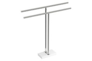 Double Towel Stand 9185 – Polished Stainless Steel - Bathroom Butler bathroom accessories
