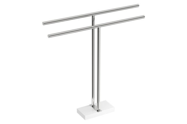Double Towel Stand 9185 – Polished Stainless Steel - Bathroom Butler bathroom accessories