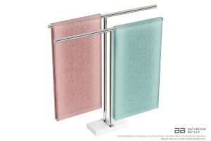 Double Towel Stand 9185 of artists impression of two folded bath sheets - Bathroom Butler