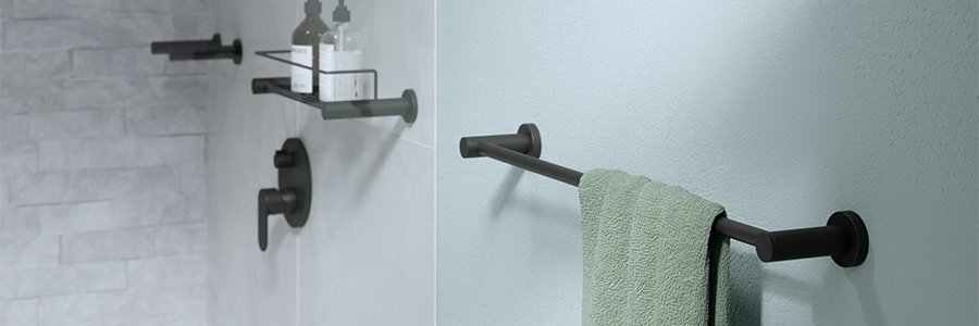 Matt Black Grid - 650mm Single towel rail from 4600 Series