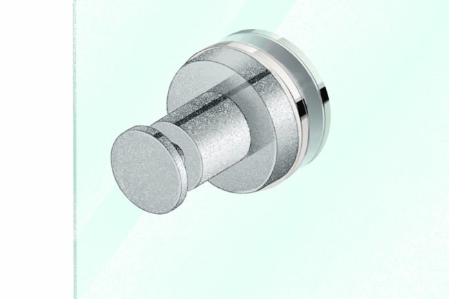 Illustration showing glass mounting 1005 with 4610 robe hook