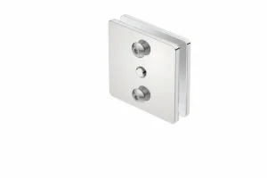 Glass Mounting 1007 1 front view Polished Stainless Steel