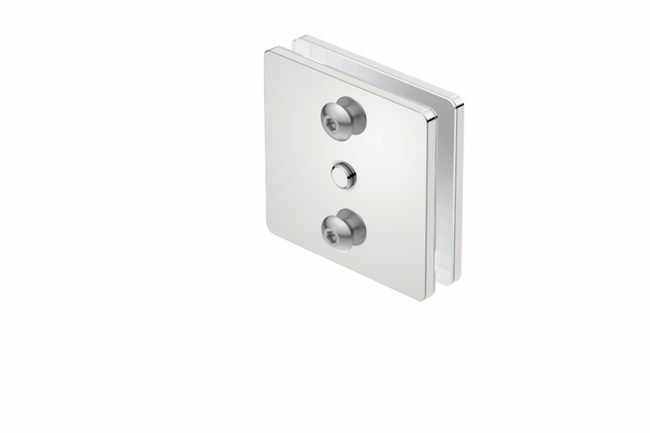 Glass Mounting 1007 1 front view Polished Stainless Steel