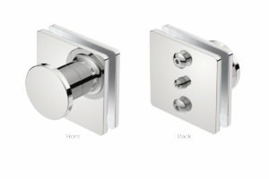 Glass Mounting 1008 Polished Stainless Steel -front and back view