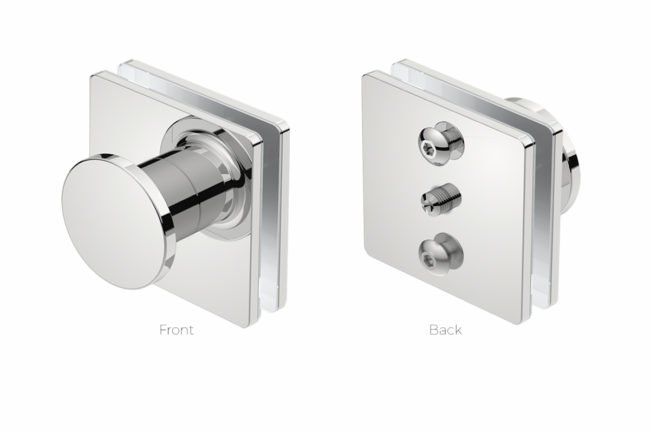 Glass Mounting 1008 Polished Stainless Steel -front and back view